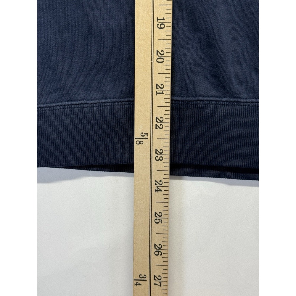 Nike Crewneck Sweatshirt Mens M Navy Blue fleece White Swoosh Logo Pullover - Picture 5 of 6